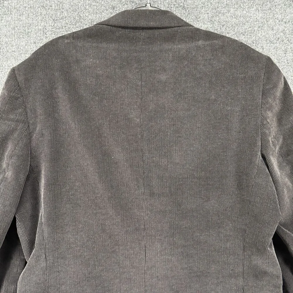 Zagato Corduroy Blazer Jacket Mens 42L Black Gray Three Button Up Sport‎ Coat